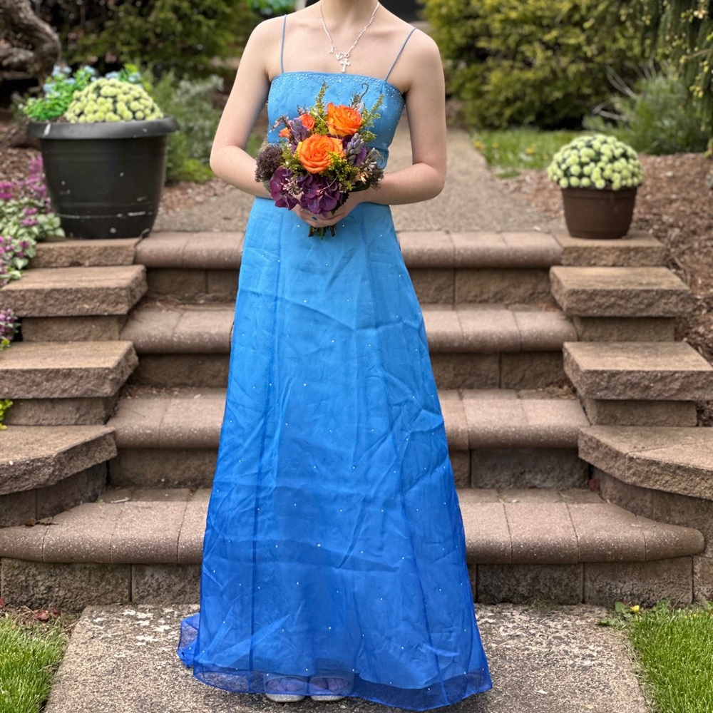 blue ombré prom dress size small